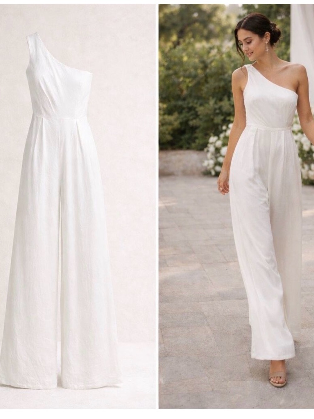 ANTONIO MELANI One-Shoulder White Jumpsuit